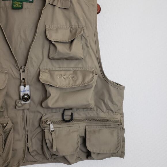 Cabelas Women's Fishing Hunting Guide Multi Pocket Vest Size Large Khaki Tan - Picture 5 of 14
